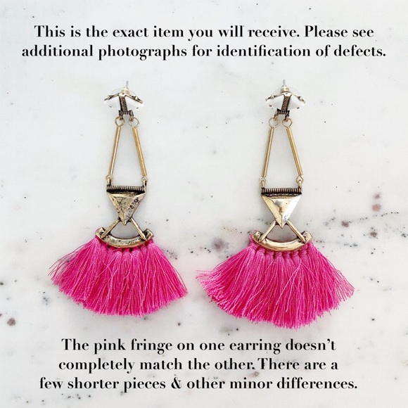 🆑 "Catalina" Earrings || Hot Pink Tassel - Picture 7 of 12
